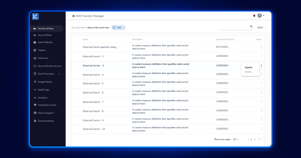 external secrets manager screenshot